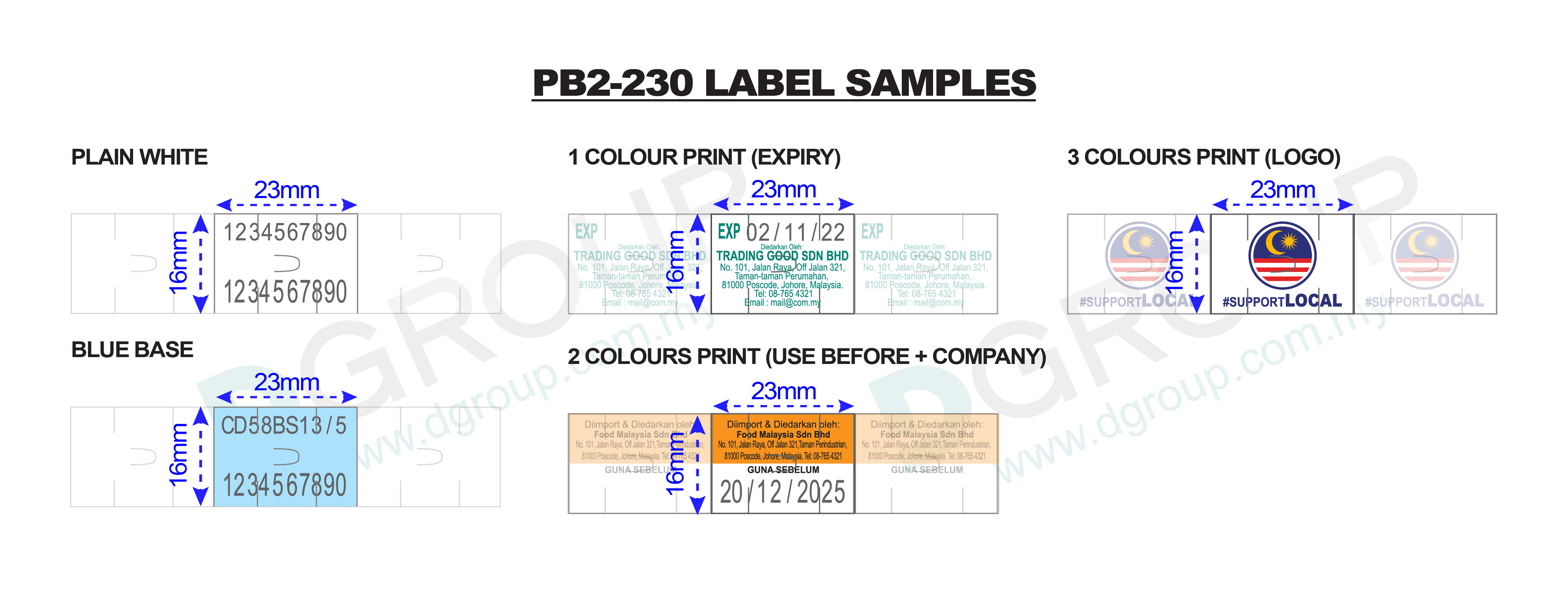 PB2-230 Price Labels
